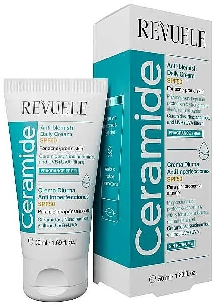 Денний крем проти пігментних плям Revuele Ceramide Anti-Blemish Daily Face Cream For Acne-Prone Skin