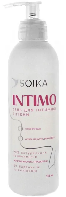 Гель для інтимної гігієни з молочною кислотою та пребіотиками Soika Intimo