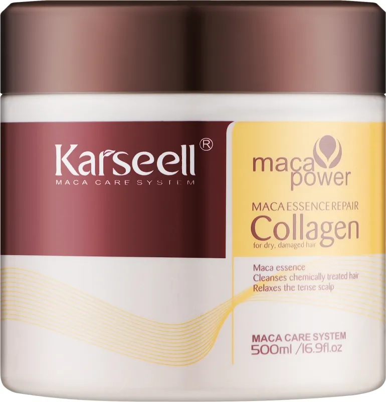 Кондиціонуюча маска-есенція Karseell Collagen Hair Mask для глибокого відновлення волосся з аргановим маслом Maca Power Collagen 100 мл