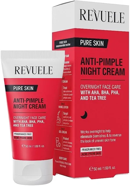 Крем нічний для обличчя проти прищів Revuele Pure Skin Anti-Pimple Night Cream