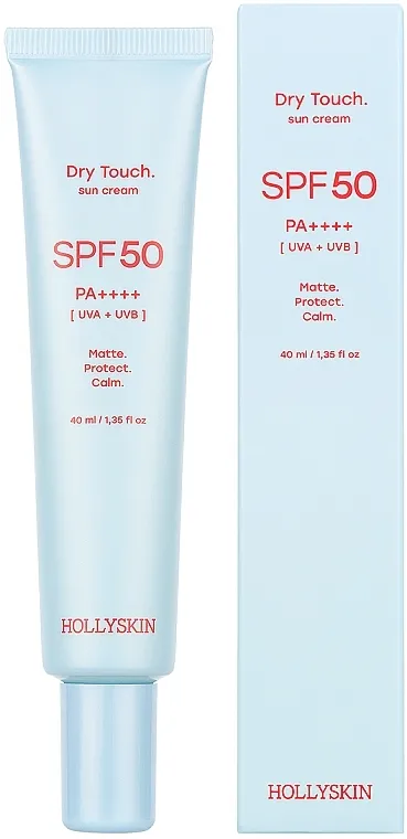 Матуючий сонцезахисний крем для обличчя Hollyskin Dry Touch SPF 50