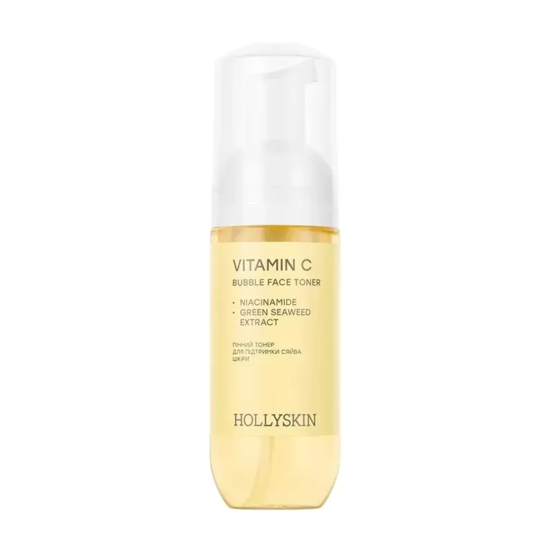 Пінний тонер для підтримки сяйва шкіри  Hollyskin Vitamin C