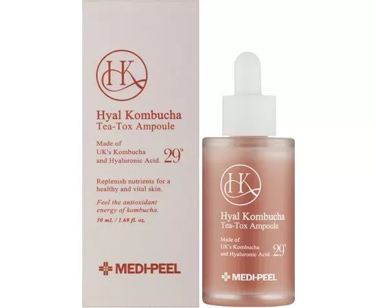 Сироватка зволожувальна з комбучею Medi-Peel Hyal Kombucha Tea-Tox Ampoule
