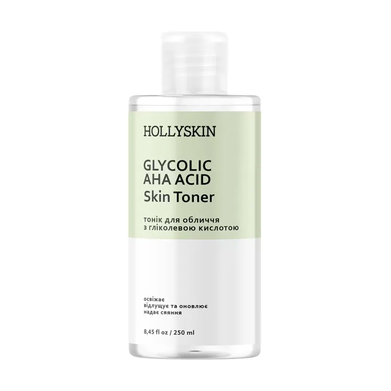 Тонік для обличчя з гліколевою кислотою  Hollyskin Glycolic AHA Acid Skin Toner